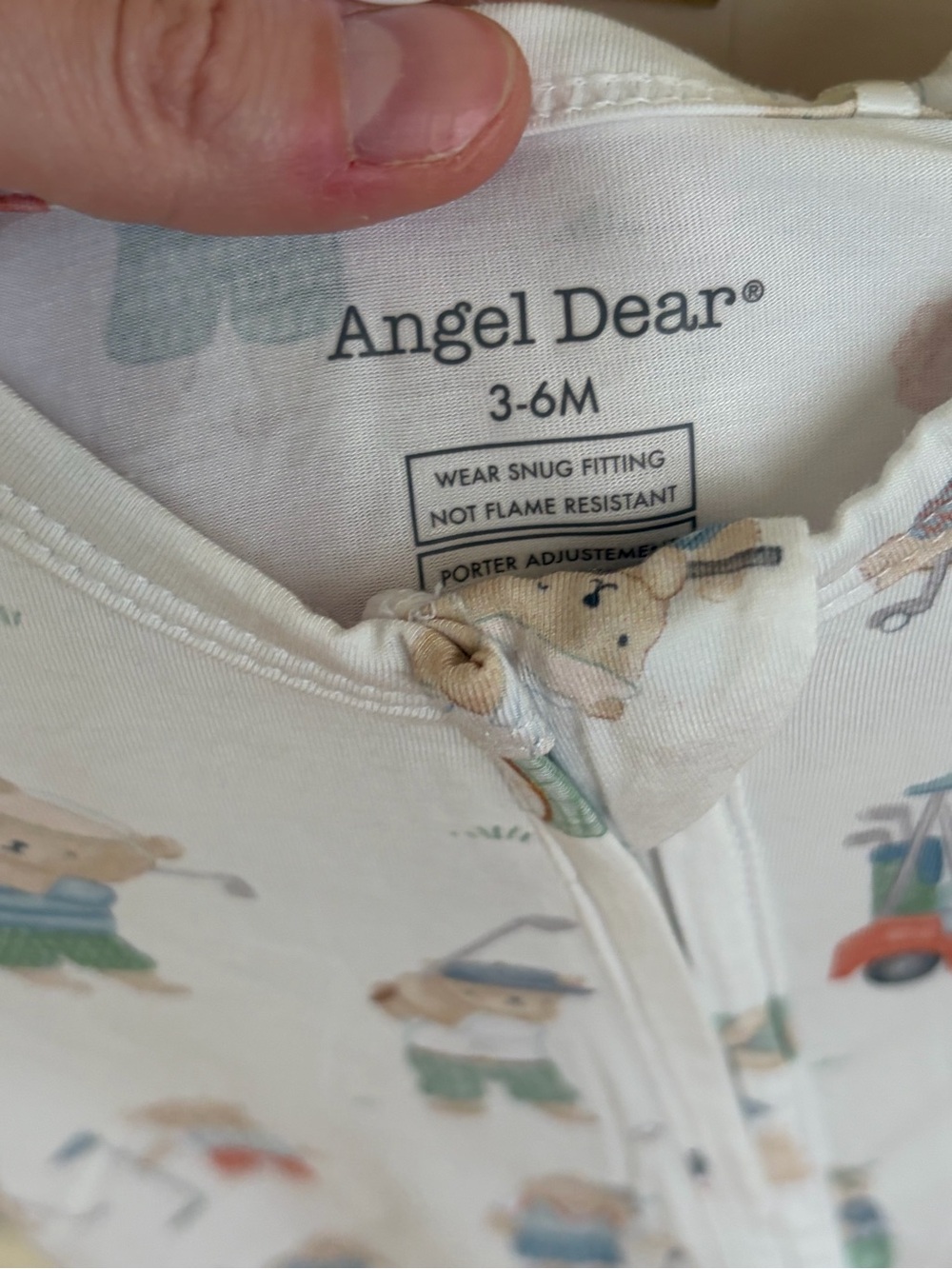NWT Angel Dear Bamboo Teddy Bear Golfing Footed One-Piece Pajama - Picture 2 of 10